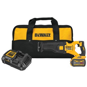 DEWALT DCS389X1 Brushless Reciprocating Saw Kit, Battery Included, 60 V, 9 Ah, 1-1/8 in L Stroke