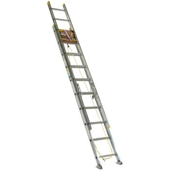 Werner D1220-2 Extension Ladder, 19 ft H Reach, 225 lb, Aluminum