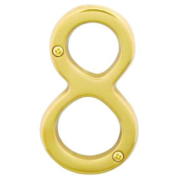 Schlage SC2-3086-605 #8 House Number, Character: 8, 4 in H Character, Brass Character, Solid Brass