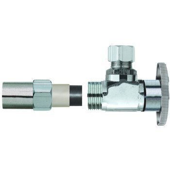 Plumb Pak PP20321LF Supply Line Valve, 1/2 x 3/8 in Connection, Compression, Brass Body