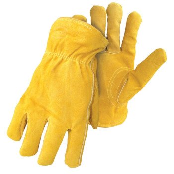 Boss 7186L Gloves, L, Keystone Thumb, Elastic Cuff, Yellow