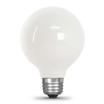 Feit Electric G2560W927CA/FIL/3/RP LED Bulb, Glass Filament, Globe, G25 Lamp, E26 Lamp Base, White