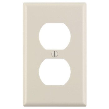 Leviton M56-78003-TMP Receptacle Wallplate, 4-1/2 in L, 2-3/4 in W, 1 -Gang, Plastic, Light Almond, Smooth