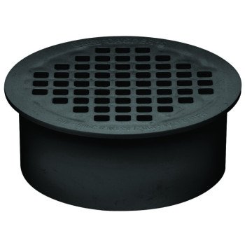 Oatey 43560 Floor Drain, 2 in, Snap-In, ABS Body, Black