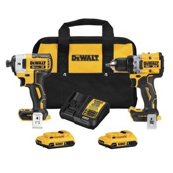 DEWALT DCK248D2 Combination Tool Kit, Includes: (2) 2 mAh Batteries, Battery Included, Lithium-Ion, 1/EA