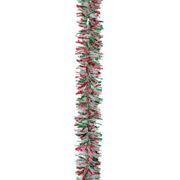 Holidaytrims 3583433 Deluxe Deco Garland, 10 ft L, Green/Red/Snow