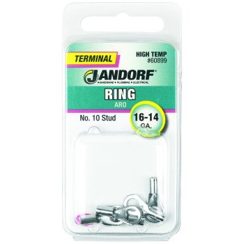 Jandorf 60899 Ring Terminal, 16 to 14 AWG Wire, #10 Stud