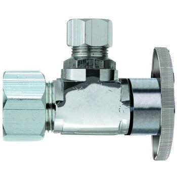 Plumb Pak PP61PCLF Shut-Off Valve, 1/2 x 3/8 in Connection, Compression, Brass Body