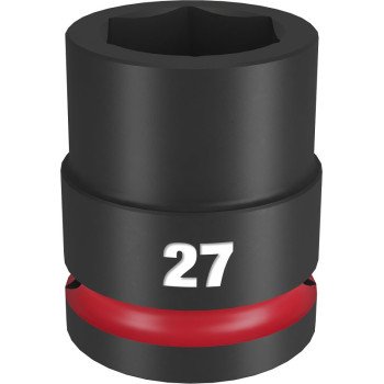 Milwaukee SHOCKWAVE Impact Duty Series 49-66-6365 Shallow Impact Socket, 27 mm Socket, 3/4 in Drive, Square Drive