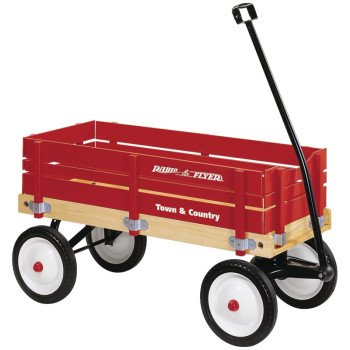 Radio Flyer 24 Wagon, 150 lb, Wood, Red