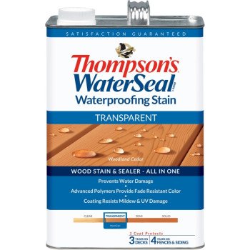 Thompson's WaterSeal TH.091601-16 Stain and Sealer, Natural Cedar, Liquid, 1 gal