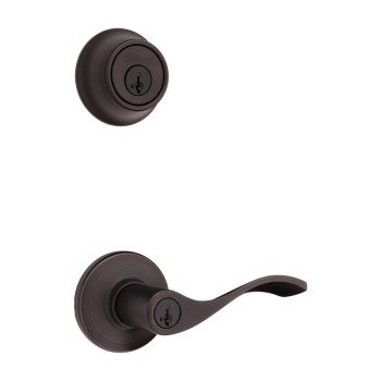 Kwikset 96900-425 Deadbolt Security Set, Keyed Entry Lock, Lever Handle, Balboa Design, Venetian Bronze, Turn Piece