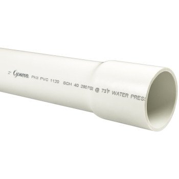 Charlotte Pipe PVC 04020B 0800 Pipe, 2 in, 20 ft L, SCH 40 Schedule, PVC, White