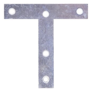 ProSource 22530ZCL T-Plate, 4 in L, 4 in W, 2 mm Thick, Steel, Zinc