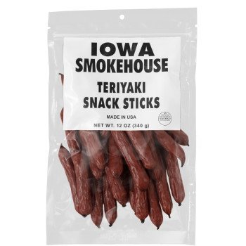 Iowa Smokehouse is-snk12t Snack Sticks, Teriyaki, 12 oz