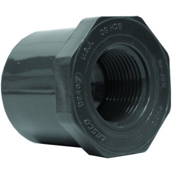 Lasco 838101BC Reducing Bushing, 3/4 x 1/2 in, Spigot x Female, PVC, SCH 80 Schedule