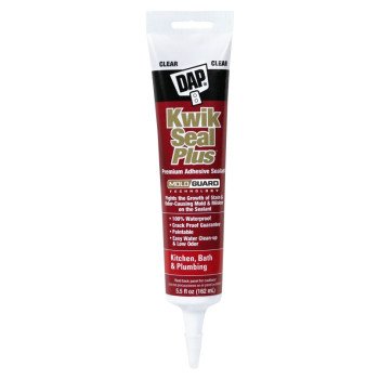 DAP 18546 Adhesive Sealant, Clear, 24 hr Curing, -20 to 180 deg F, 5.5 oz Tube