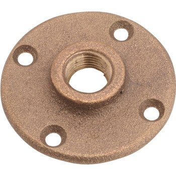 Anderson Metals 38151-12 Floor Pipe Flange, 3/4 in, 4-Bolt Hole, Brass