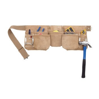 Kuny's Tool Works Series AP622 Carpenter's Apron, Leather, Tan, 11-Pocket