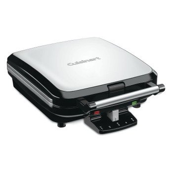 Cuisinart WAF-150P1 Belgian Waffle Maker, 1 in D Waffle, 4 -Waffle, 120 V, 1650 W, Slide Control, Black