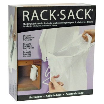 Polyethics Rack Sack 50120 Waste Basket, Clear/White