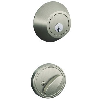 Schlage JD60619 Deadbolt, 3 Grade, SC1 Key, Metal, Satin Nickel, 2-3/8, 2-3/4 in Backset, C Keyway