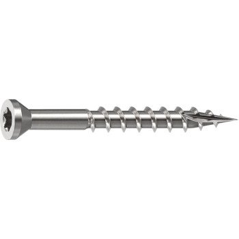 Camo 0350100 Deck Screw, 0.163 in Thread, 1-5/8 in L, Trim Head, Star Drive, Sharp, Type-17 Point, 305 Stainless Steel