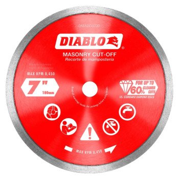 Diablo DMADC0700 Saw Blade, 7 in Dia, Continuous Rim