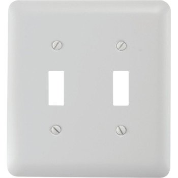 Amerelle 935TTW Wallplate, 5 in L, 4-5/8 in W, 2 -Gang, Steel, White