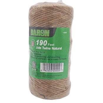 Baron 40409 Twine, 1/8 in Dia, 190 ft L, 7 lb Working Load, Natural Fiber, Brown