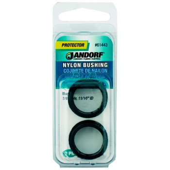 Jandorf 61443 Conduit Bushing, Nylon, Black, 11/16 in Dia Panel Hole, 0.453 in Thick Panel