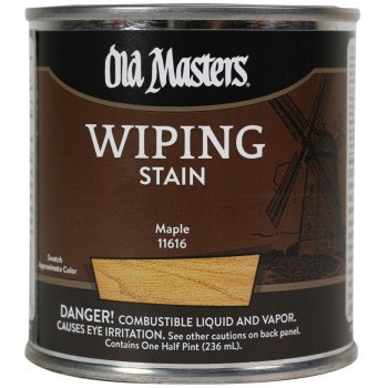 Old Masters 11616 Wiping Stain, Maple, Liquid, 0.5 pt, Can