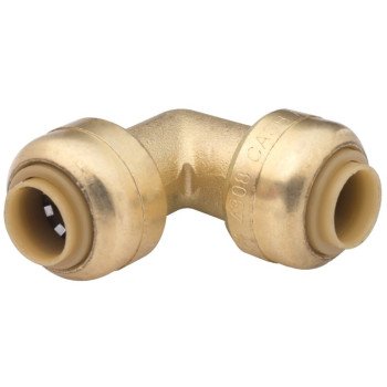 SharkBite U244LFA Tube Elbow, 1/4 in, 90 deg Angle, Brass, 200 psi Pressure