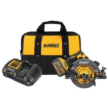 DEWALT DCS578X1 Brushless Circular Saw with Brake Kit, Battery Included, 60 V, 9 Ah, 7-1/4 in Dia Blade