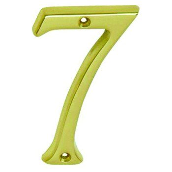 Schlage SC2-3076-605 #7 House Number, Character: 7, 4 in H Character, Brass Character, Solid Brass