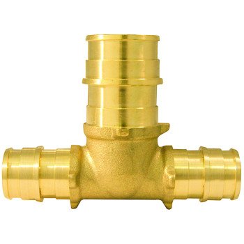 Apollo Expansion Series EPXT121234 Reducing Pipe Tee, 1/2 x 3/4 in, Barb, Brass, 200 psi Pressure