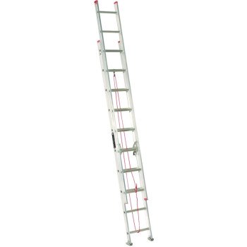 Louisville L-2324-20 Extension Ladder, 240 in H Reach, 200 lb, 1-1/2 in D Step, Aluminum