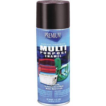 Premium MP1001 Enamel Spray Paint, Gloss, Black, 12 oz, Can