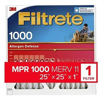 Filtrete AL15-4 Air Filter, 25 in L, 25 in W, 11 MERV, 1000 MPR, Polypropylene Frame