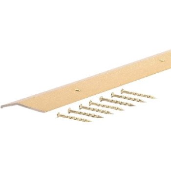 M-D 79152 Carpet Trim, 72 in L, 1.38 in W, Fluted Surface, Aluminum, Satin Brass