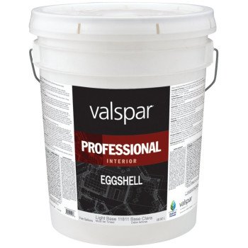 Valspar 11800 Series 11811-5GAL Interior Paint, Eggshell Sheen, Light, 5 gal, Pail, 350 to 450 sq-ft Coverage Area