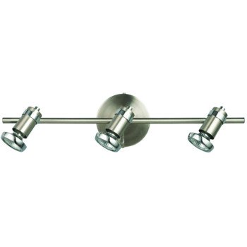 Canarm IT391A03BCH10 Track Lighting Fixture, 3-Lamp, Brushed Pewter/Chrome